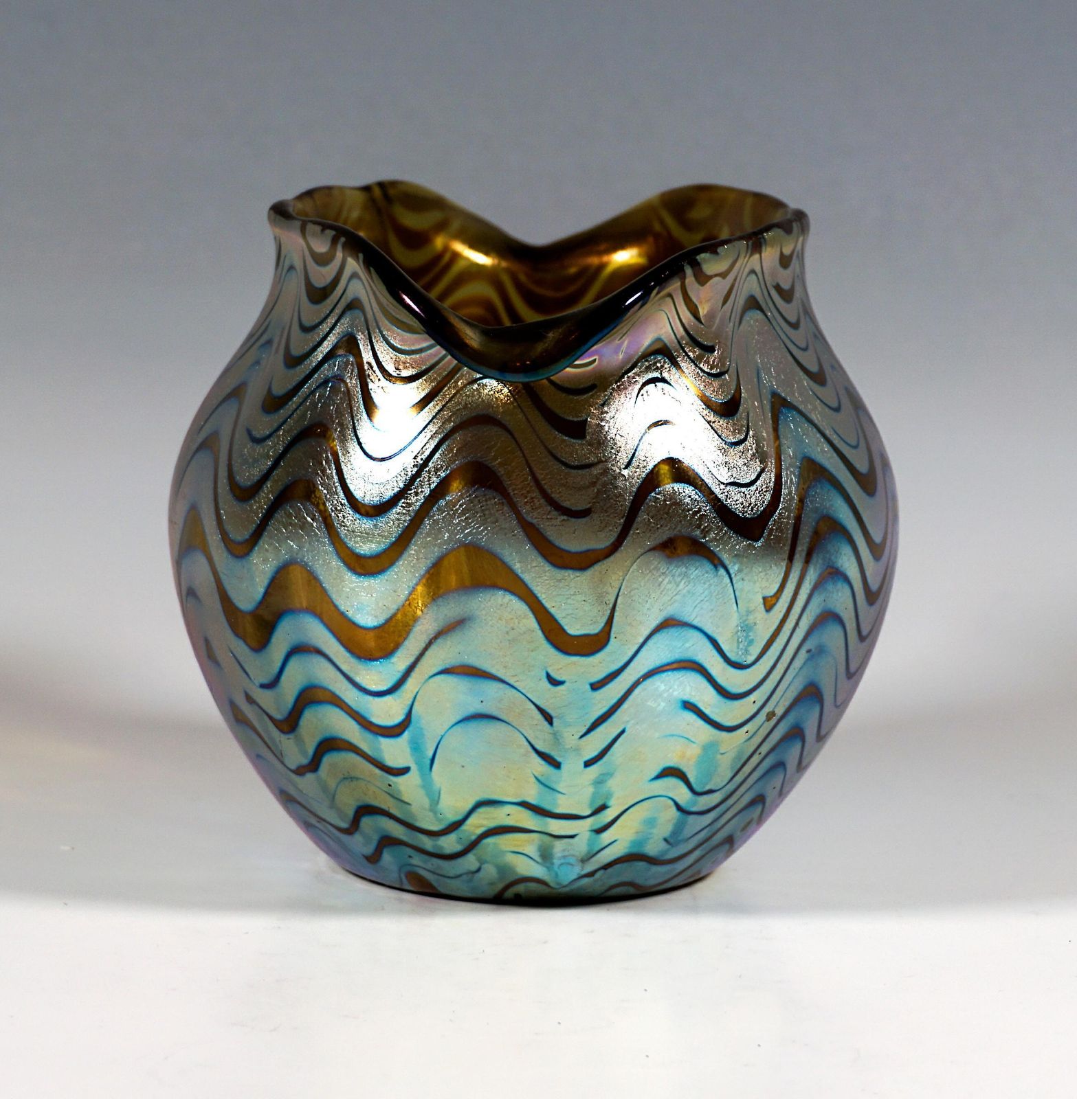 Loetz Art Nouveau Glass Vase Phenomenon Gre Crete 7767, Austria Hungary, Ca 1900 photo furniture