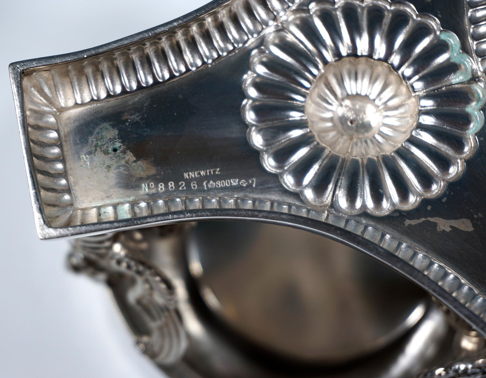 Pair Of Silver Centerpieces With Glass Bowls, Bruckmann & Sons For Knewitz C1920 photo vinterior