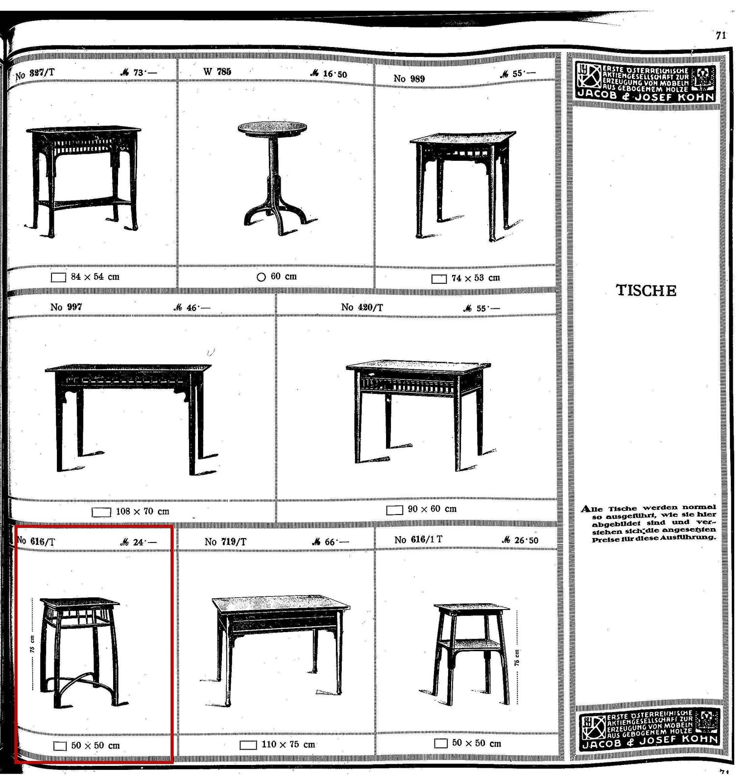 photo furniture J.&J. Kohn Art Nouveau Waiting Table, Mahogany Stained, Austria, Around 1905
