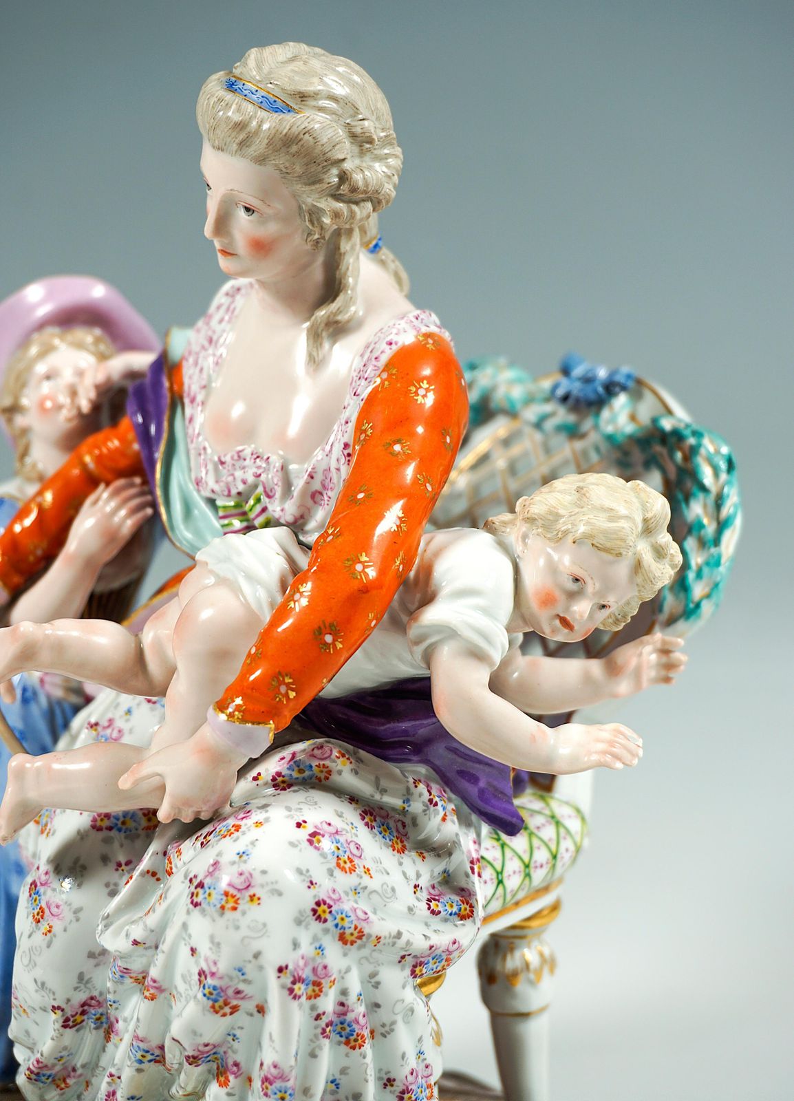 Early Meissen Rococo Group 'Love And Indulgence' By J.C. Schönheit, Ca 1840 photo vintage