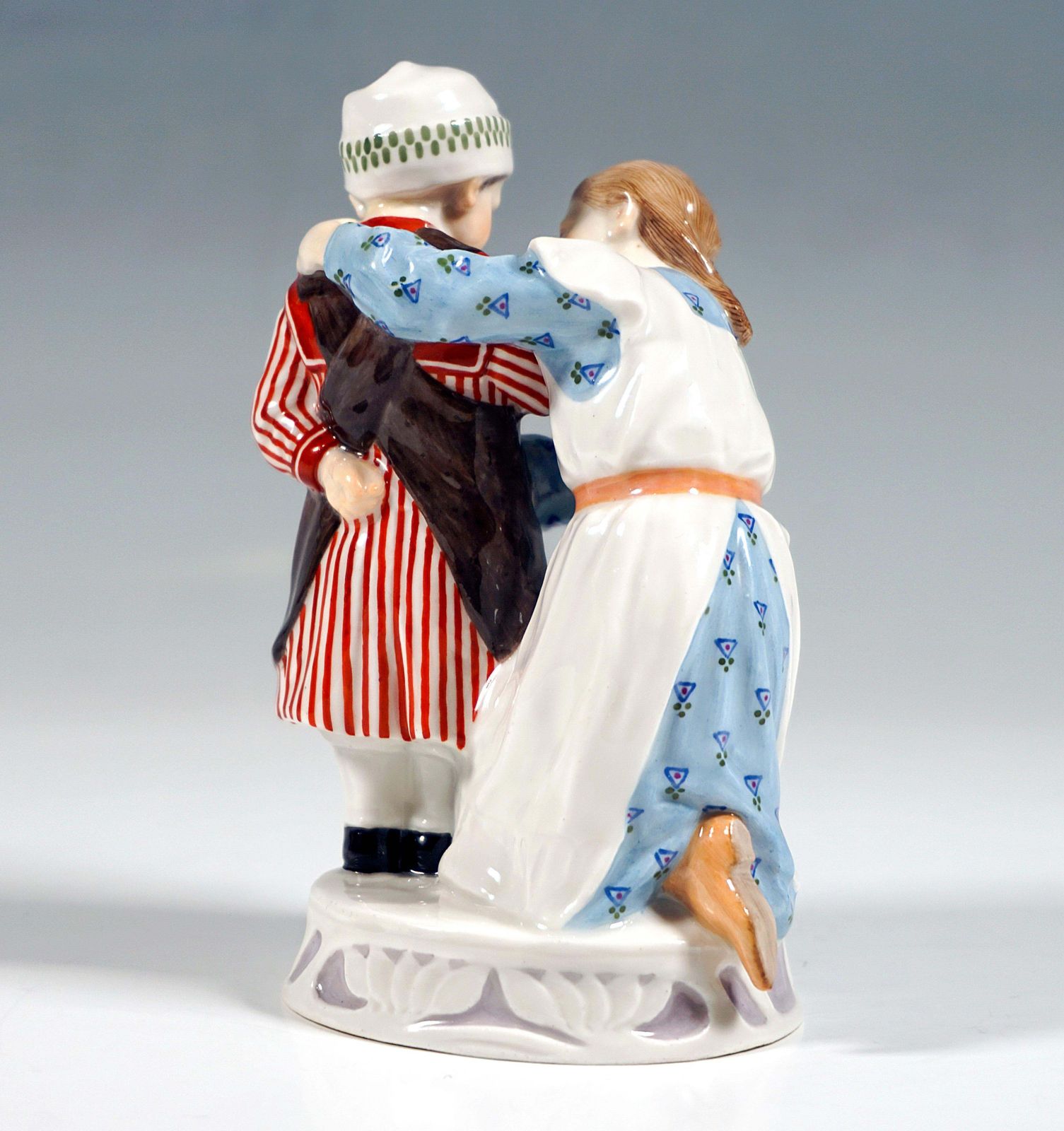 Art Nouveau Children Group Girl With Child A. Koenig, Meissen Germany, C 1905 photo for sale