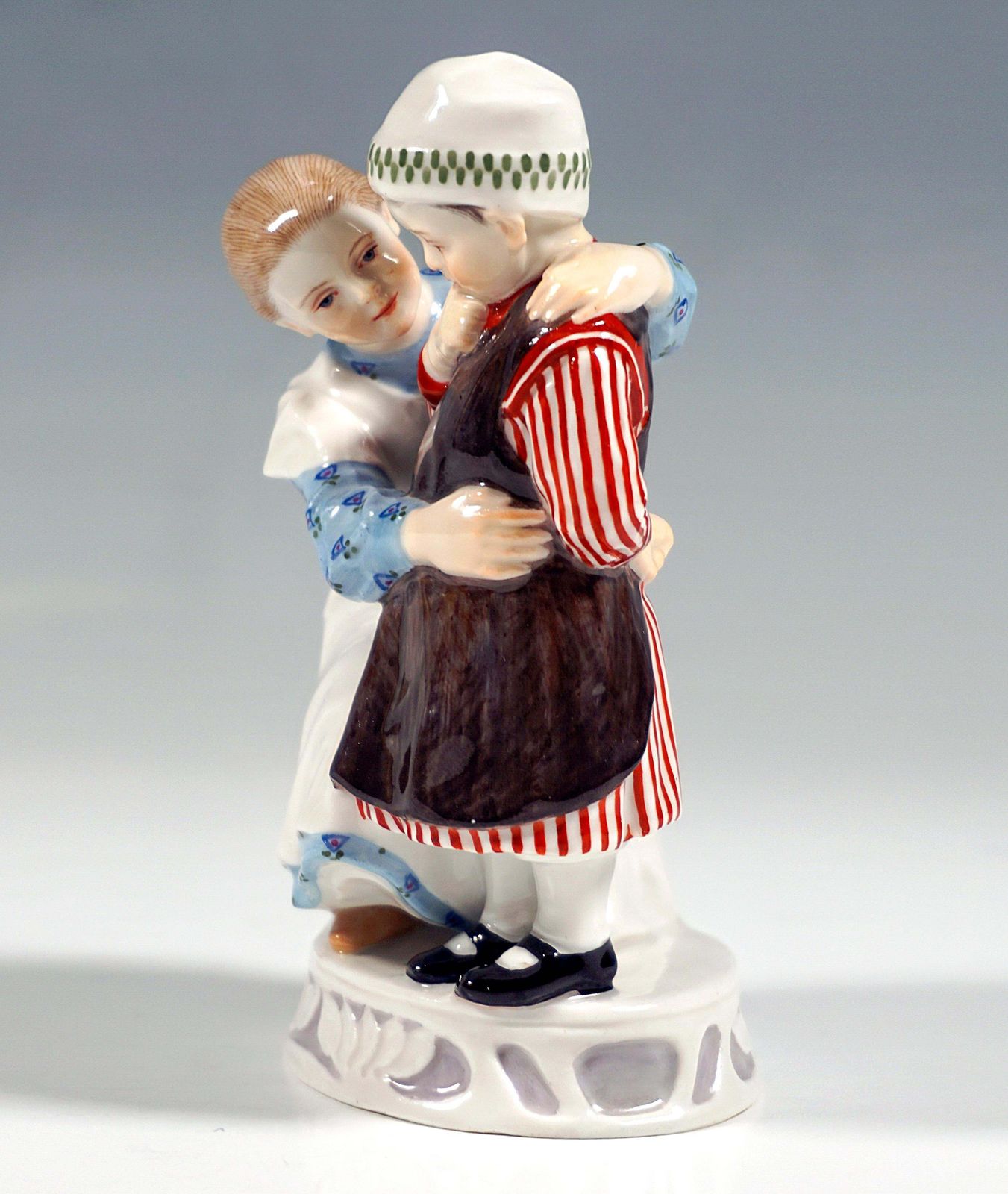 Art Nouveau Children Group Girl With Child A. Koenig, Meissen Germany, C 1905 photo Home Decor