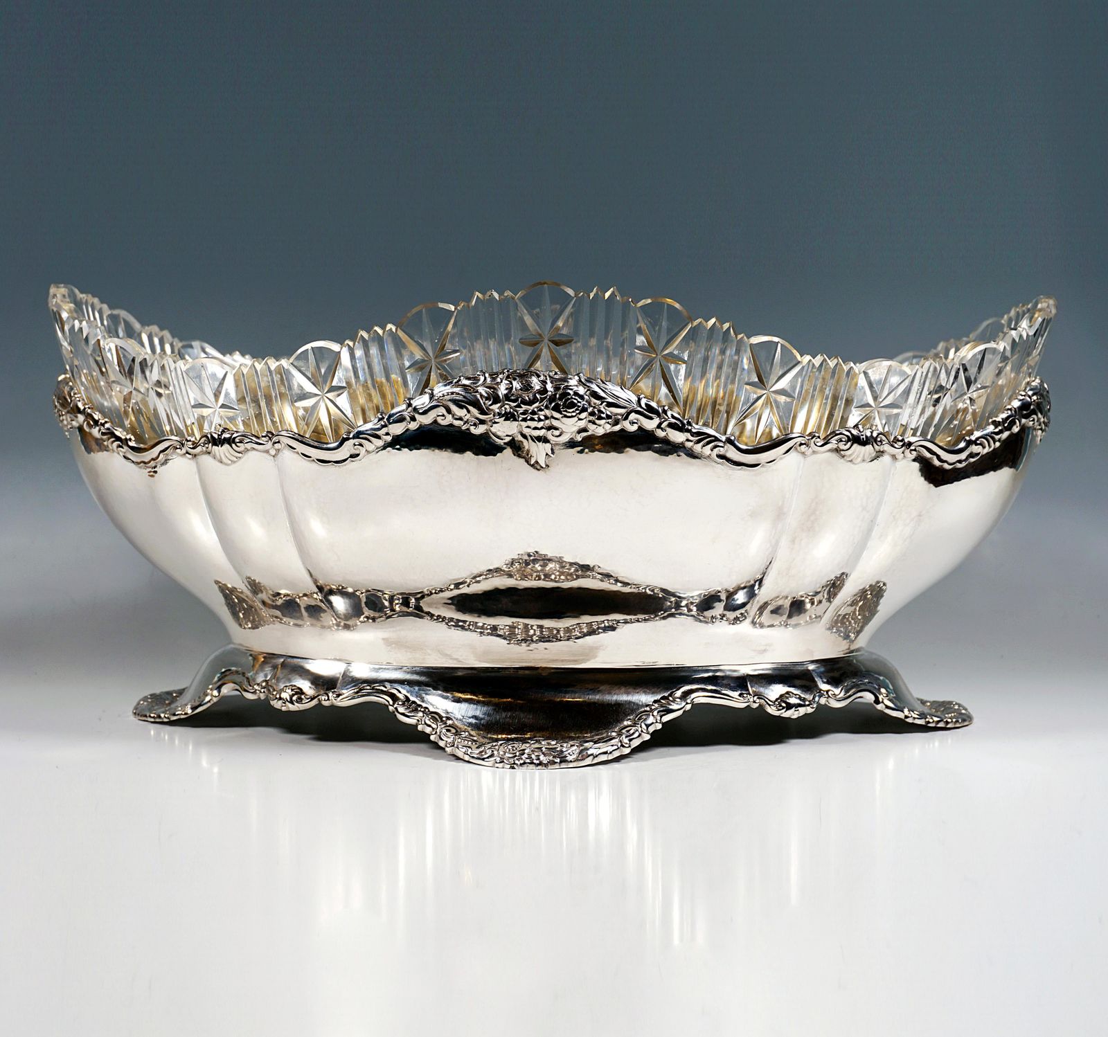 Art Nouveau Silver Jardinière With Cut Glass Liner, Theodor Müller Germany C1900 photo furniture