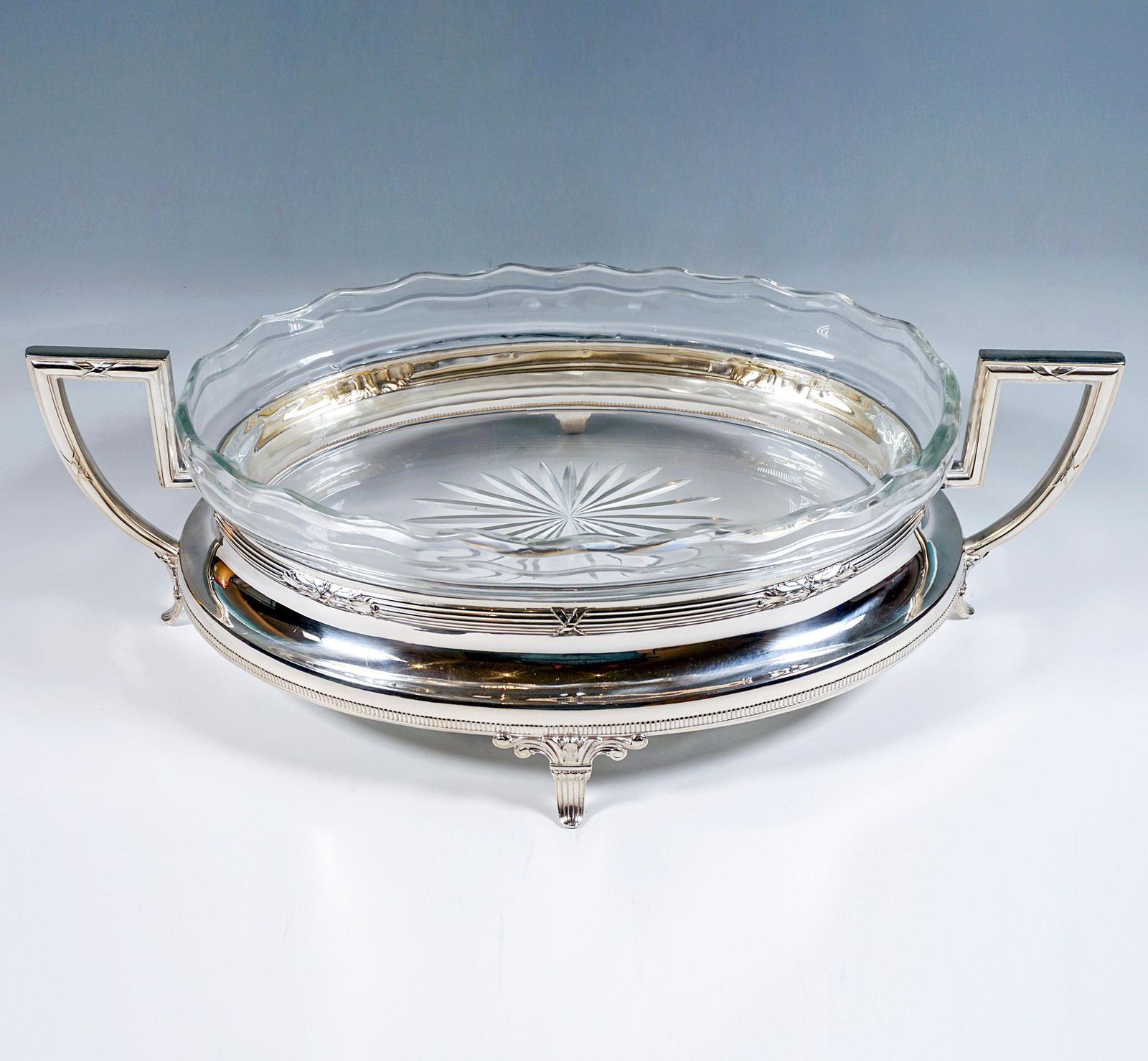 Art Nouveau Silver Jardinière With Waved Glass Liner Wilhelm Binder Germany 1900 photo furniture