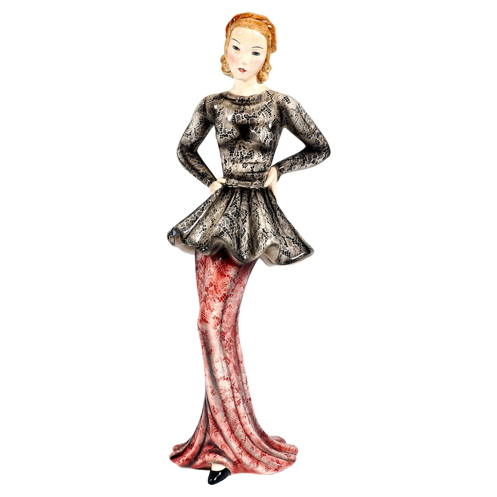 Goldscheider Vienna Art Déco Marlene Dietrich, 'Fashion Lady', By C. Weiss, 1937