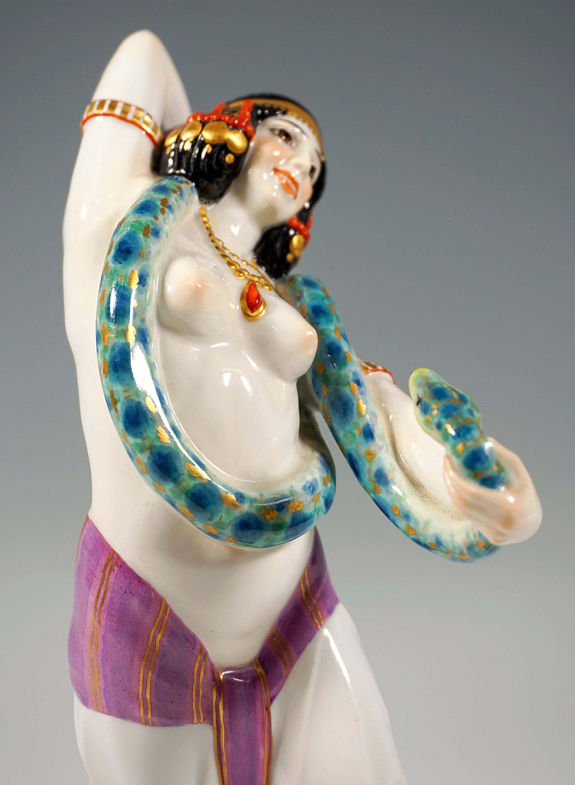 photo furniture Meissen Art Nouveau Figure Of A Snake Dancer By Max Bochmann Circa 1914