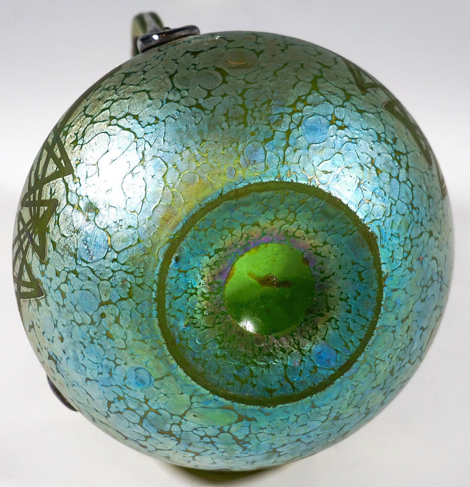 Loetz Art Nouveau 3 Handles Vase Decor Crete Papillon, Austria Hungary, Ca 1898 photo buy
