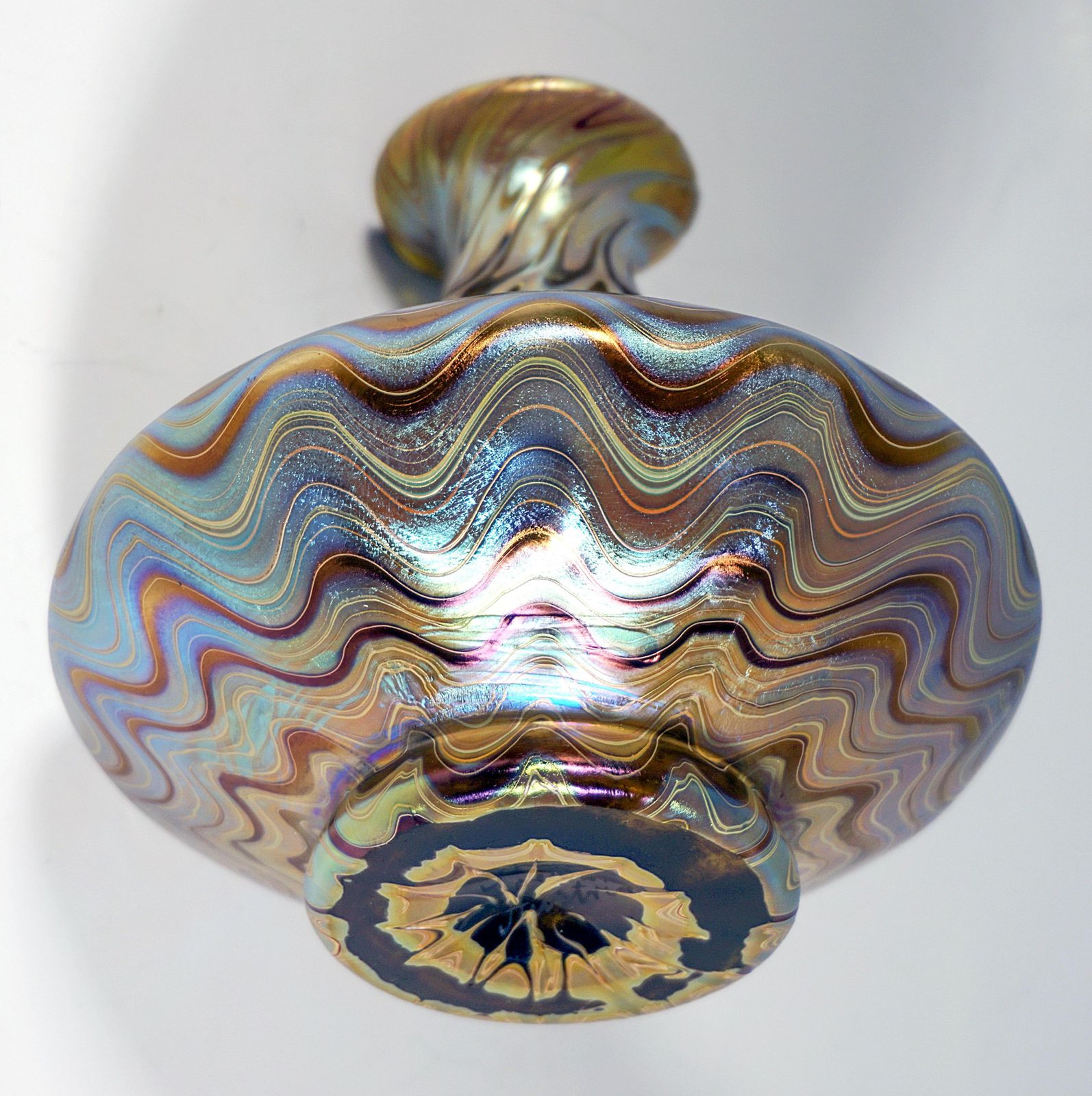 Loetz Art Nouveau Glass Vase Phenomenon Gre Crete 6893, Austria Hungary, Ca 1900 photo 4273.0