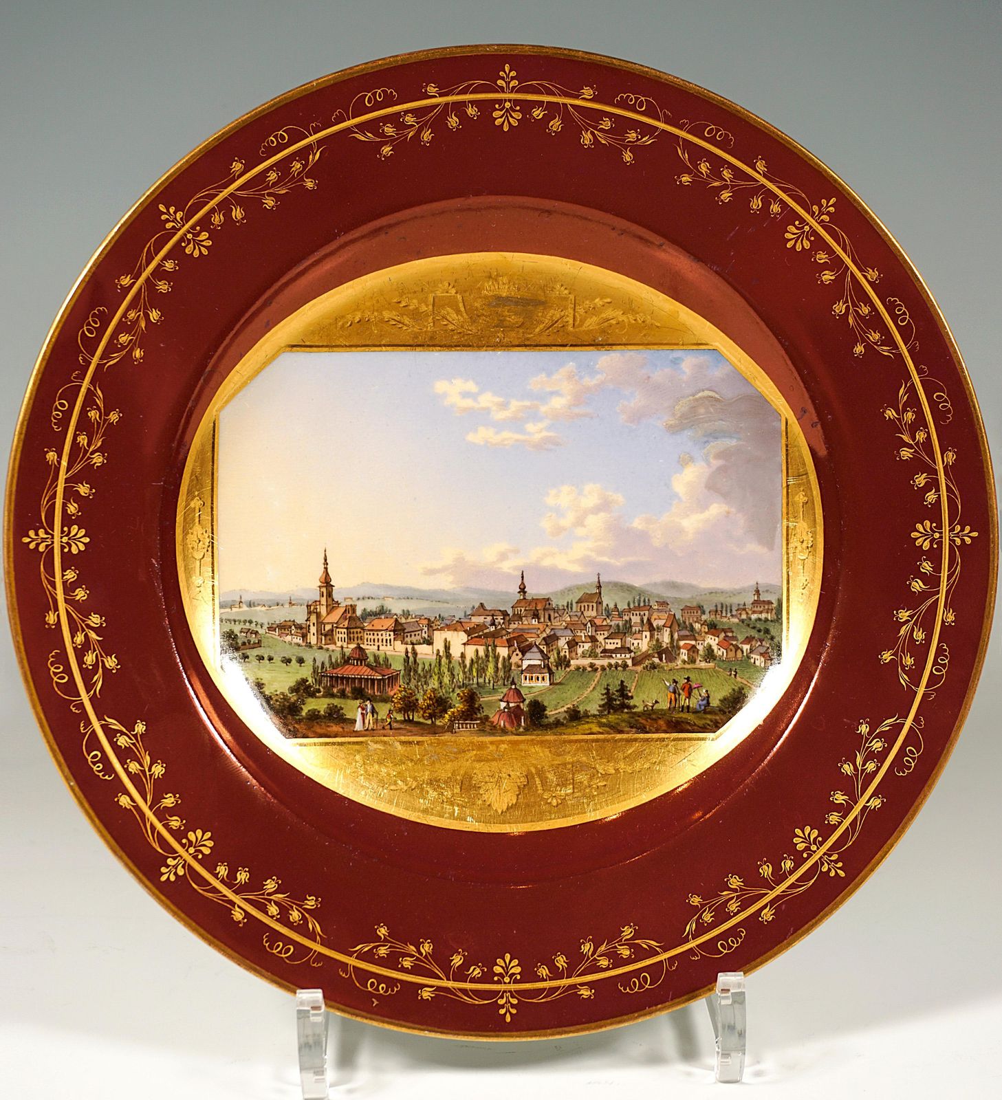 Viennese Imperial Porcelain Picture Plate Plate, Baden En Autriche, 1813 photo furniture