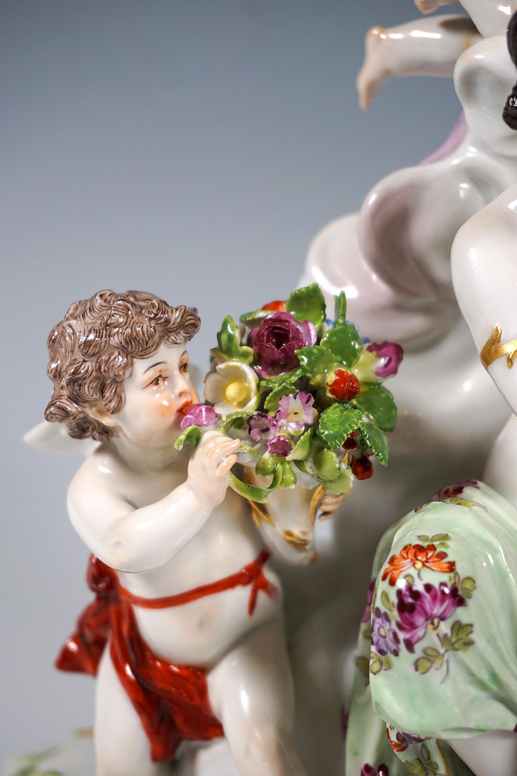 Meissen Art Nouveau Group 'The Air' By Paul Helmig, Germany, Around 1900 photo vintage