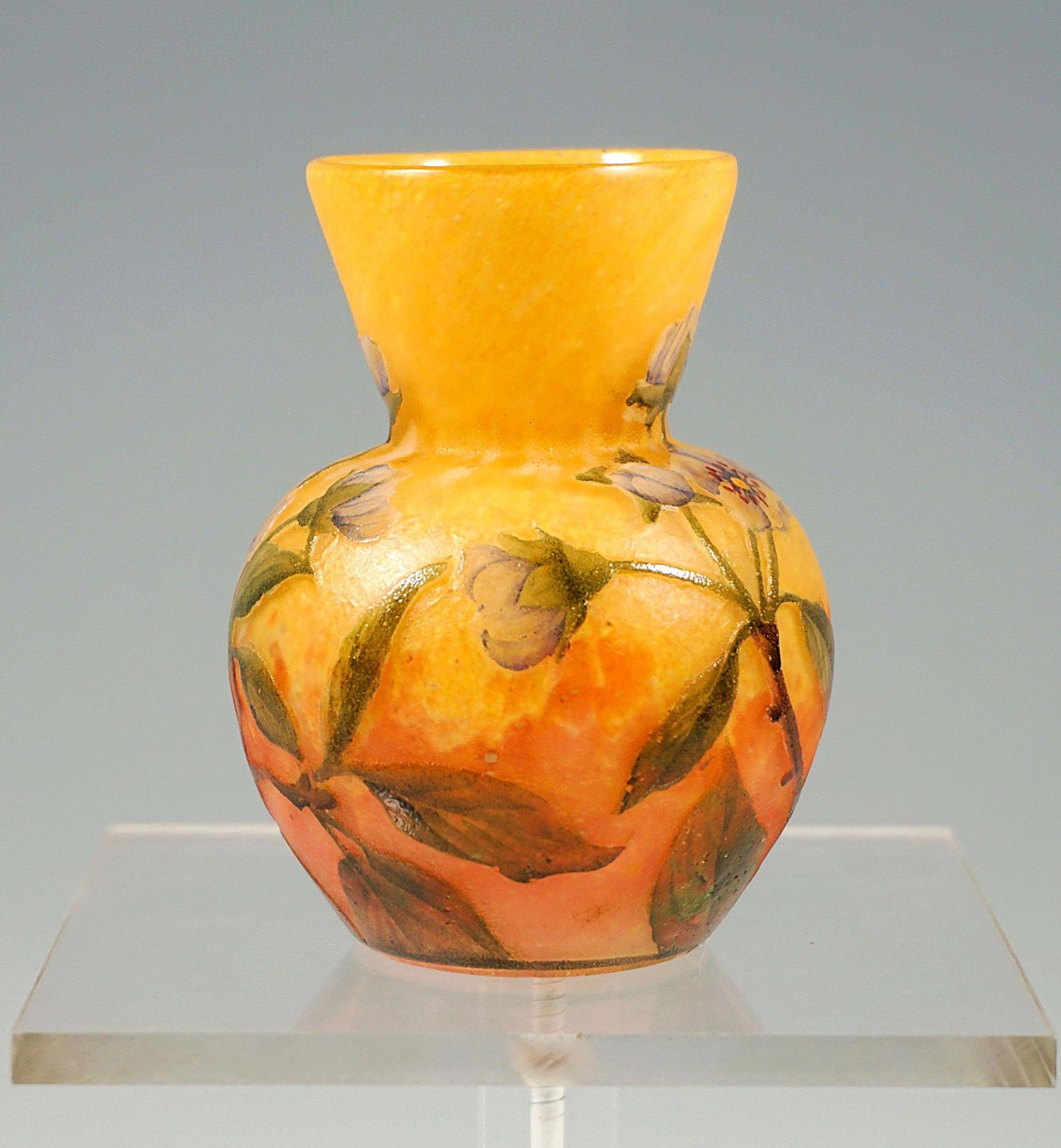 Daum Nancy Art Nouveau Cameo Vase With Strawberry Blossoms Decor France Ca 1910 photo furniture