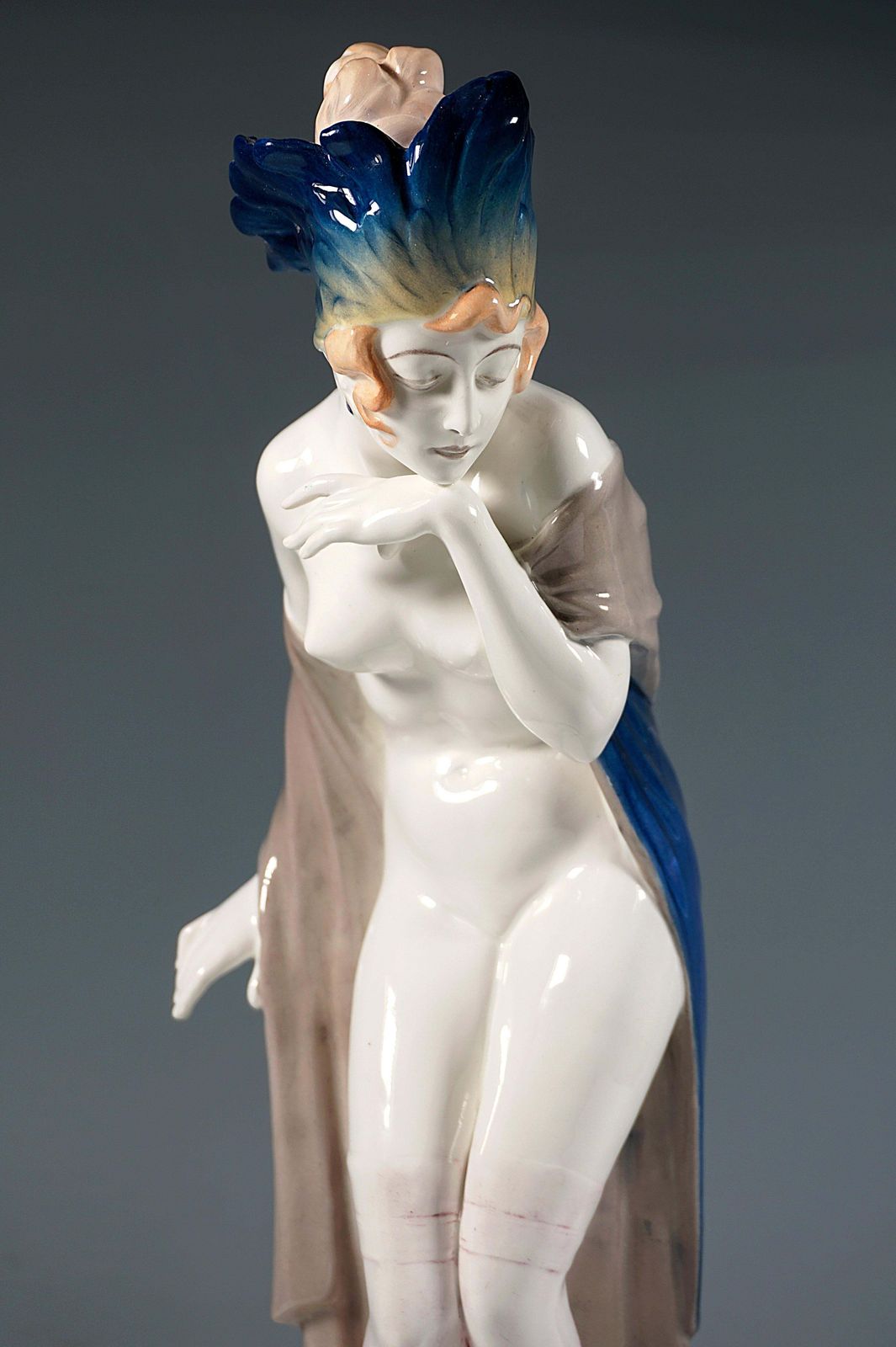 Goldscheider Art Déco Figure 'Fascination', Dancer With Headdress By W. Thomasch photo vinterior