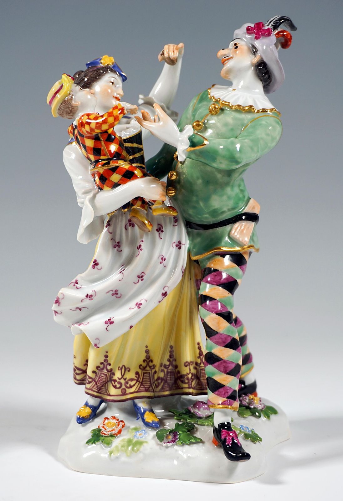 Meissen Commedia Dell'arte Group Harlequin Family By J.J. Kaendler Germany C1870 photo 3996.0