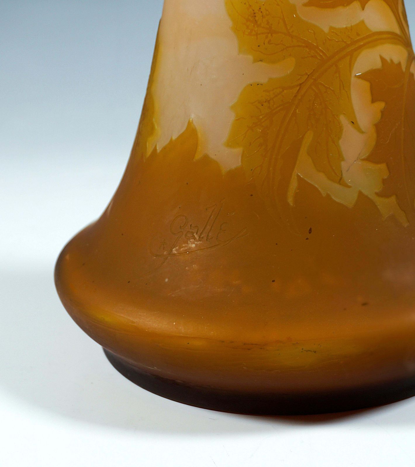 Large émile Gallé Art Nouveau Cameo Vase, Umbellifers Decor, France, Circa 1904 photo vintage