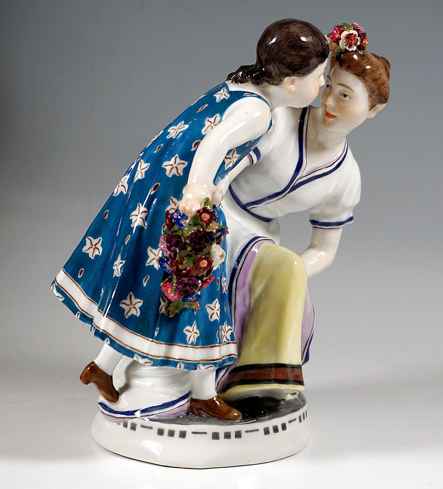 Art Nouveau Children Group 'Girl With Child', T. Eichler, Meissen Germany, 1905 photo furniture