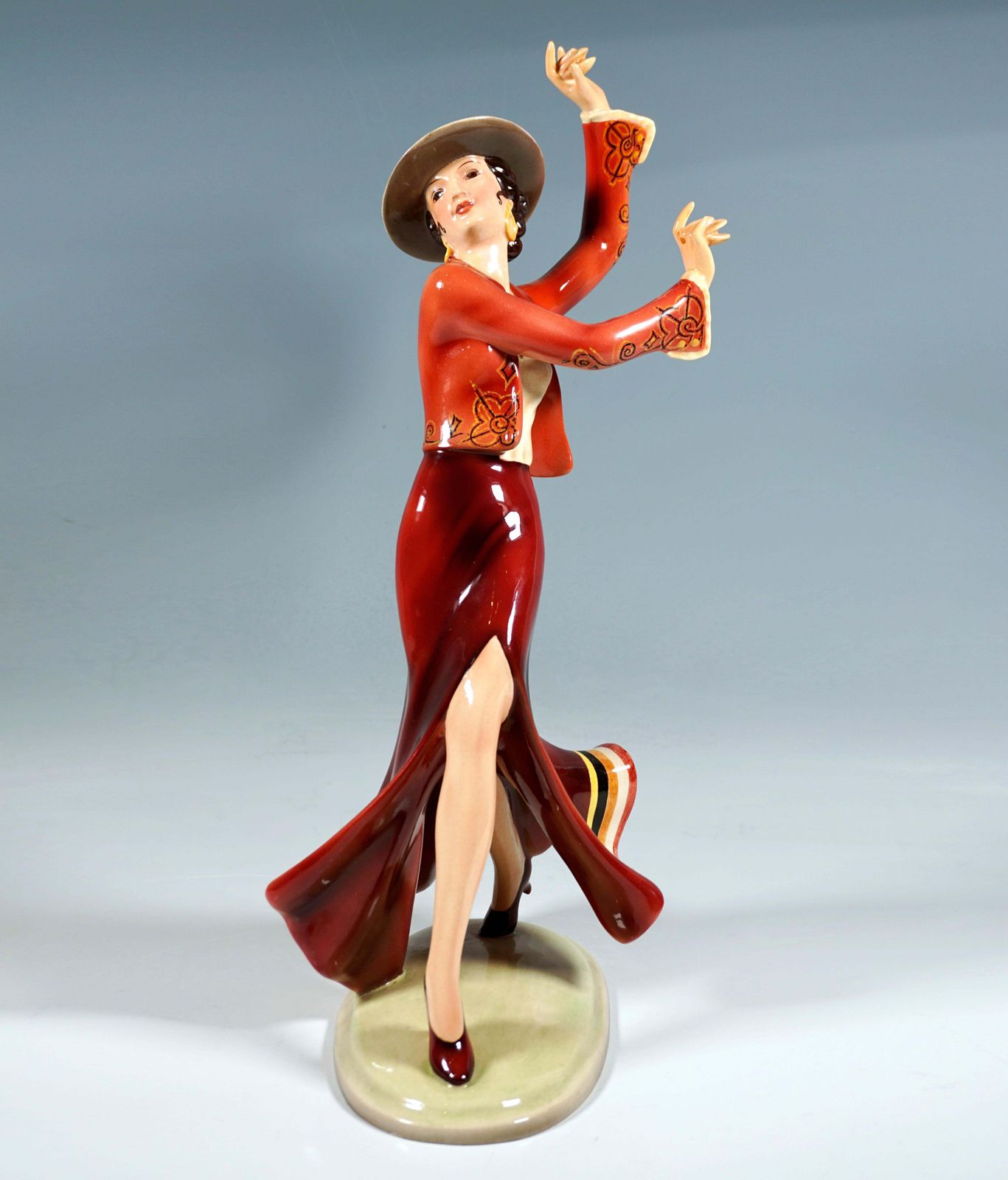 Goldscheider Art Déco Figure 'Spanish Dance', By Josef Lorenzl, Ca 1939 photo furniture