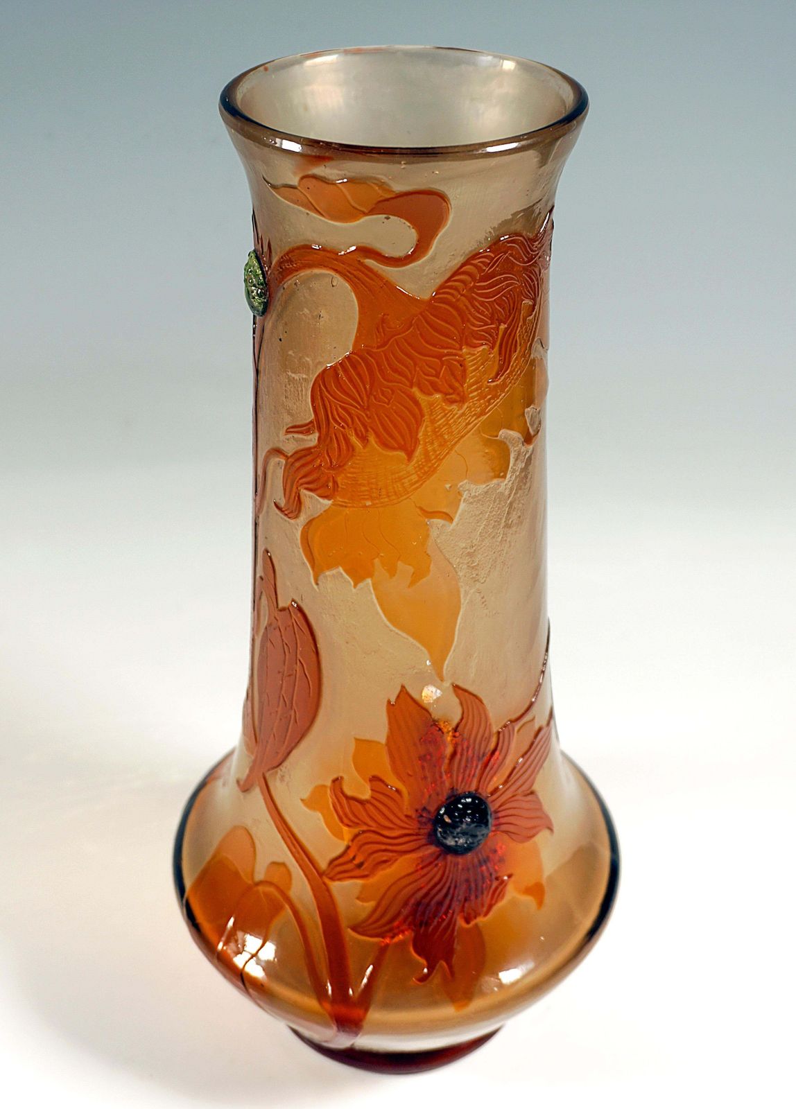 Large émile Gallé Art Nouveau Cameo Vase 'Helianthe', Nancy, France, Circa 1898 photo 6927.0