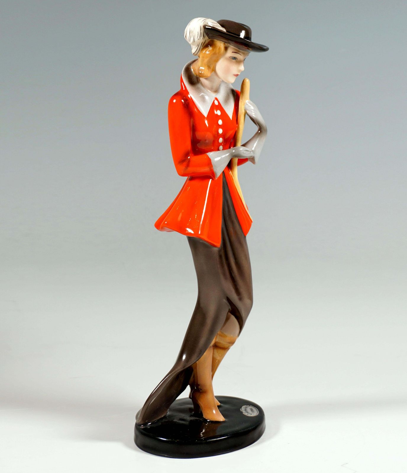 Goldscheider Art Deco Figurine, Lady In Riding Costume, By Claire Weiss, Ca 1937 photo furniture