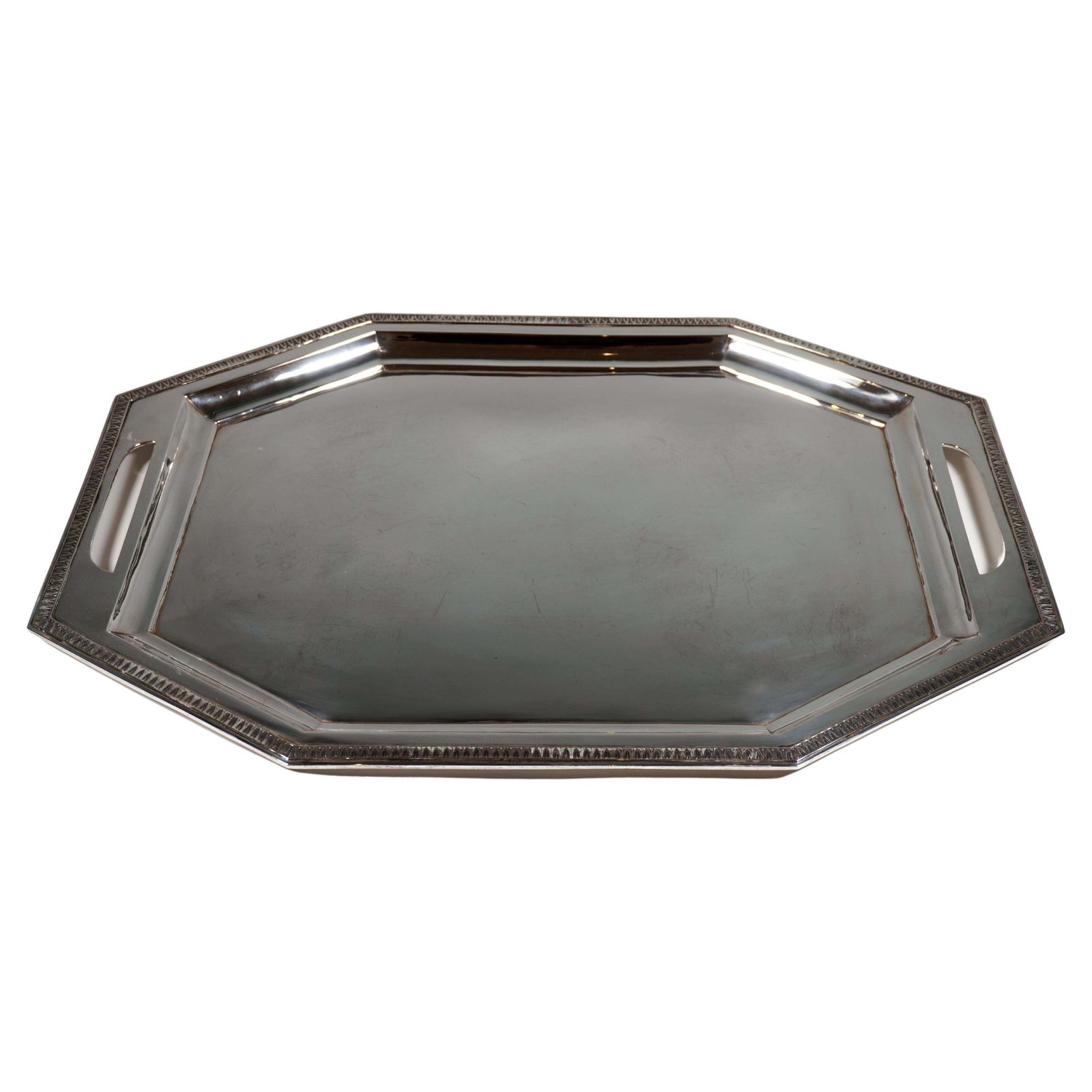 Large Viennese Austria Silver Art Nouveau Tray By Würbel & Czokally, Around 1900