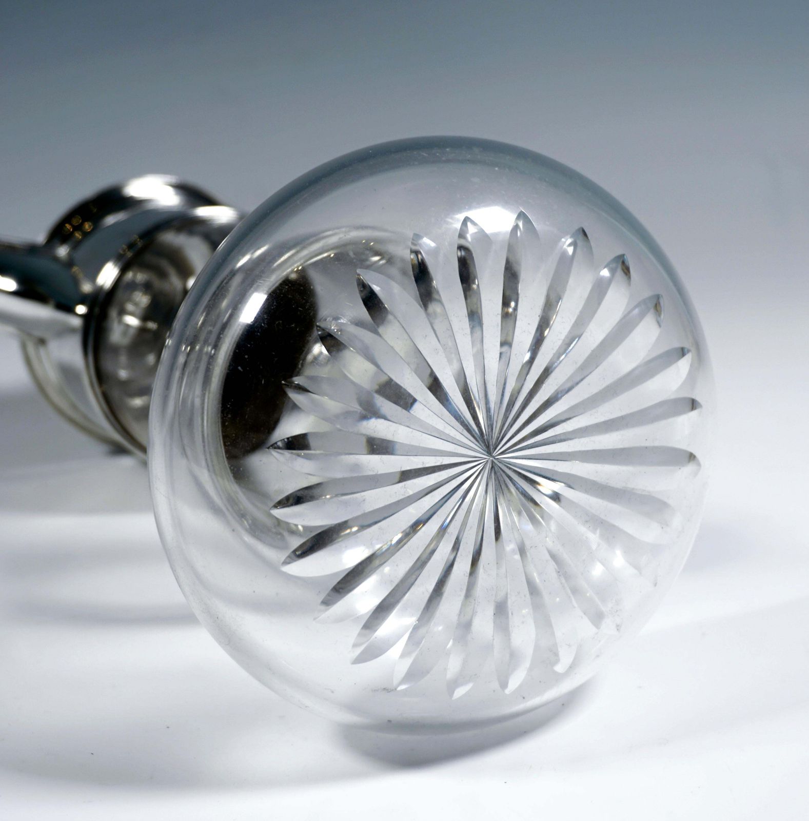 Glass Carafe With Lion & Coat Of Arms Silver Fitting, London, Early 20th Century photo buy