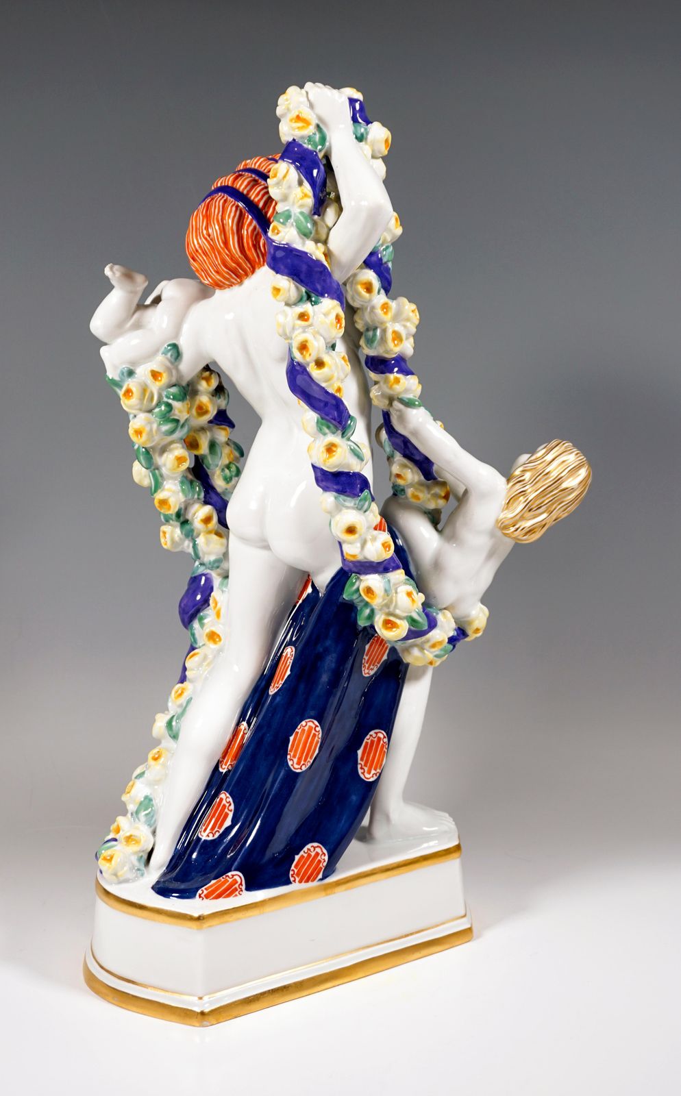 Large Meissen Art Nouveau Figure, Flora With Cupids, By Emmerich Oehler, Ca 1913 photo Home Decor