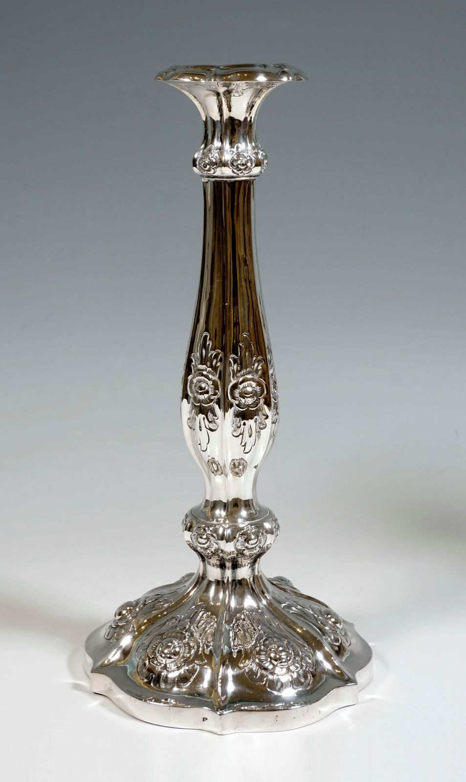 Pair Of Antique Vienna Biedermeier Silver Candle Holders, Dated 1856 photo furniture