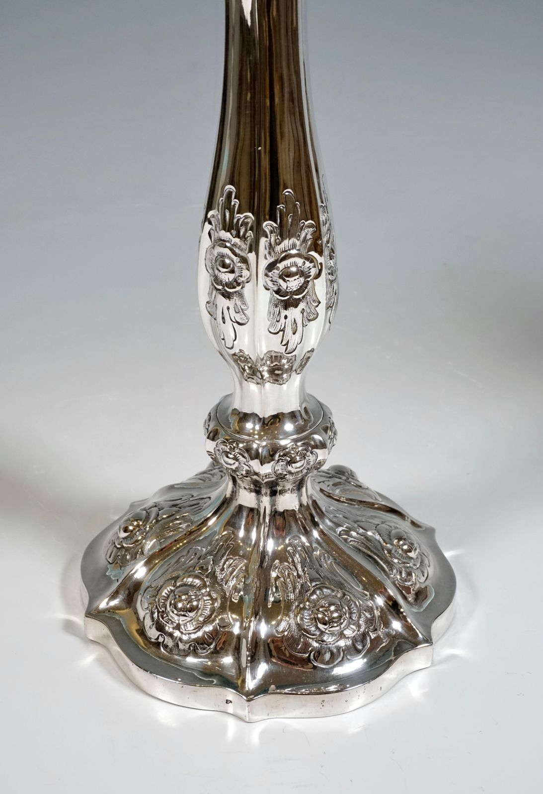 Pair Of Antique Vienna Biedermeier Silver Candle Holders, Dated 1856 photo Home Decor