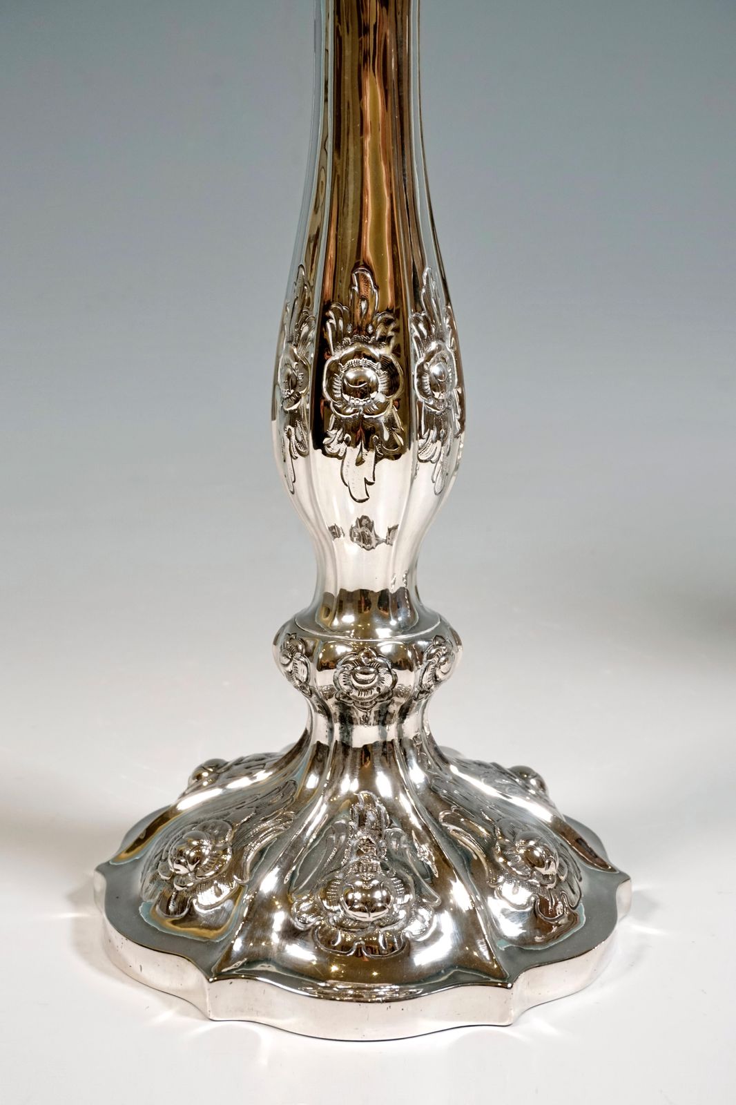 Pair Of Antique Vienna Biedermeier Silver Candle Holders, Dated 1856 photo 1643.0
