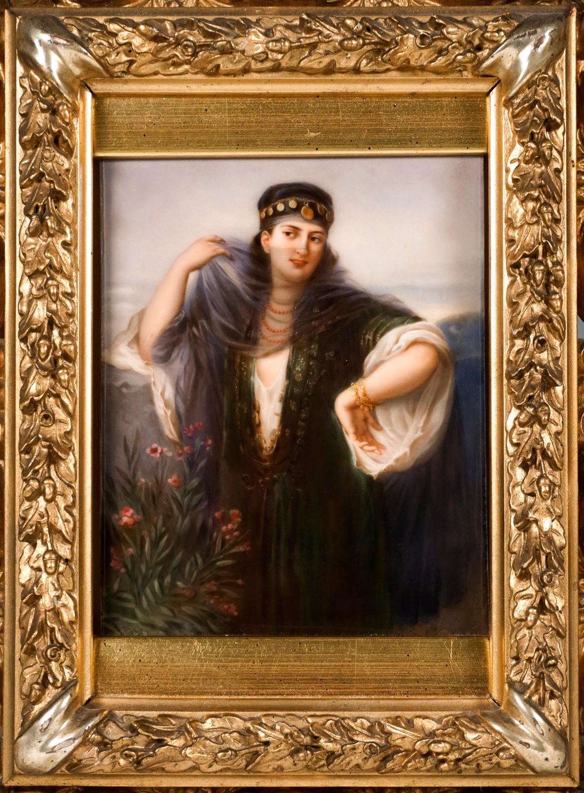 Kpm Berlin Porcelain Picture Plaque Portrait Of A Girl With Veil, Ca 1830 photo Home Decor