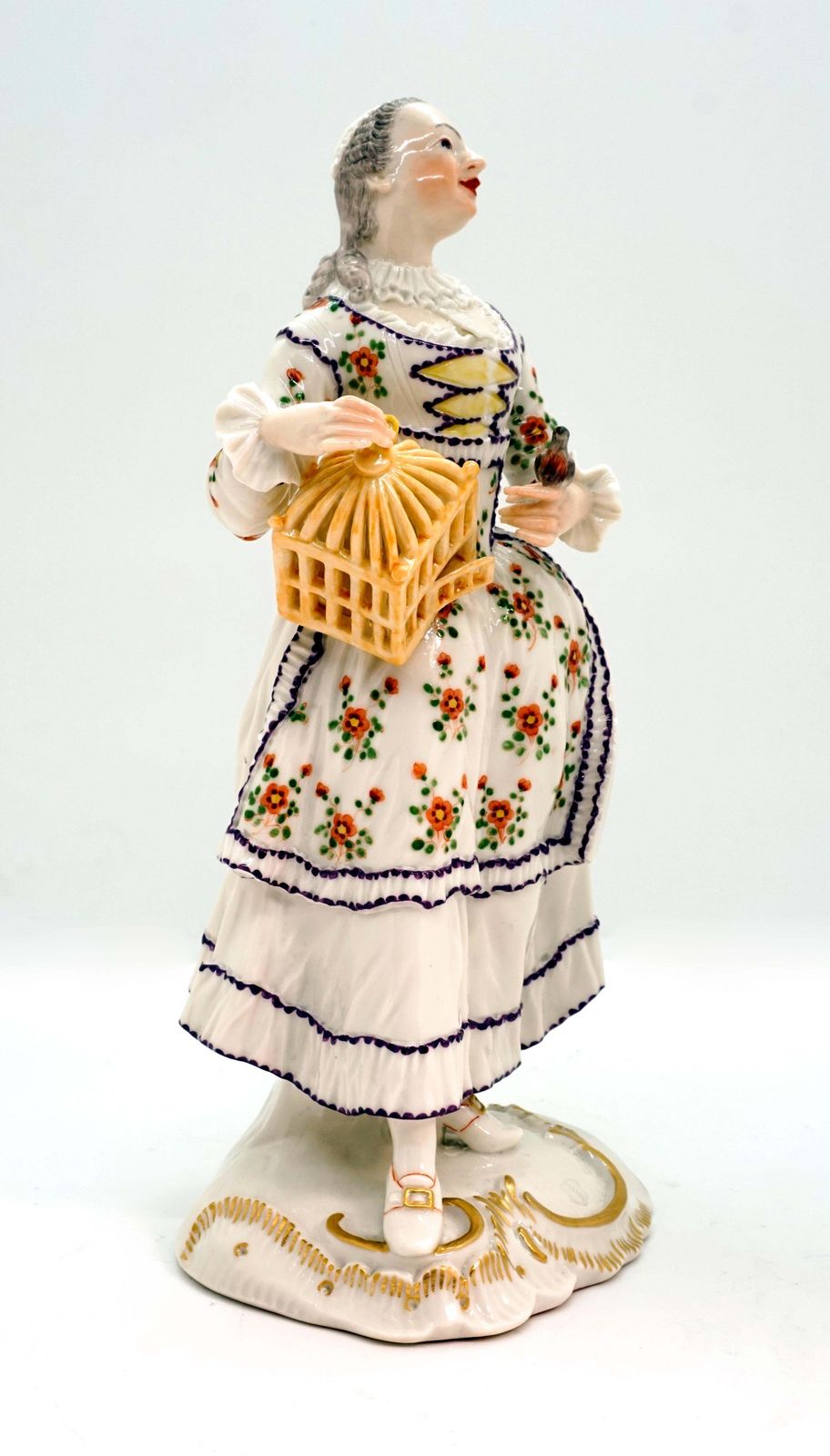 Nymphenburg Frankenthal Figurine 'Lady With Bird Cage' By Johann Friedrich Lück photo furniture