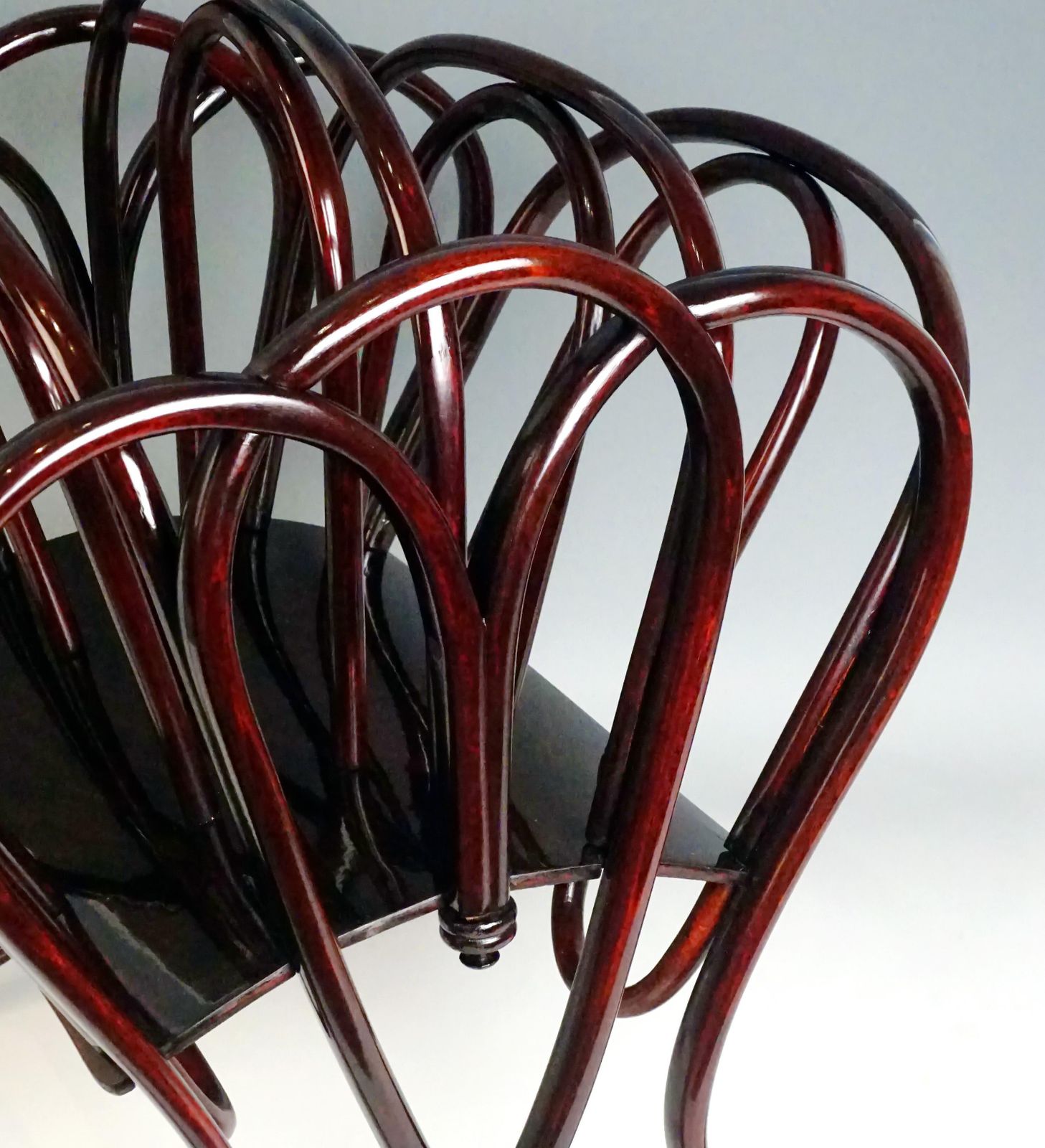 Thonet Magazine Rack Beechwood Mahogany Stained Model 11801, Circa 1904 photo Home Decor