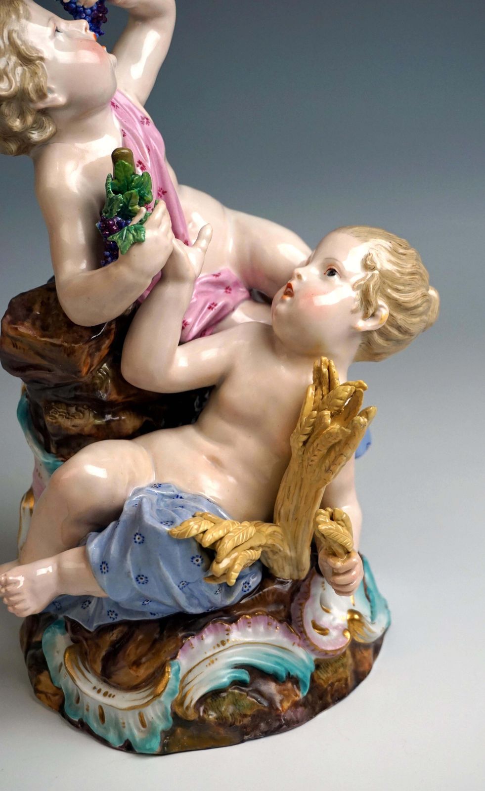 photo furniture Meissen Two Figurine Groups Four Seasons Allegories By Kaendler, Circa 1850