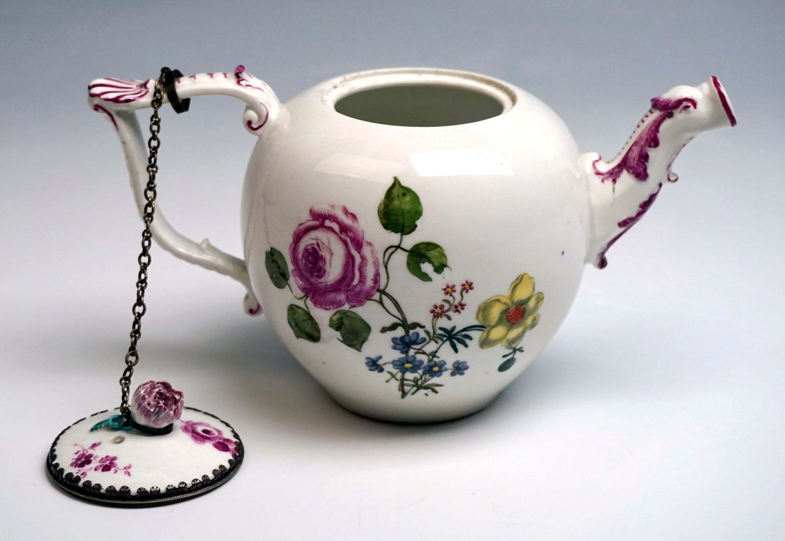 Meissen Tea Pot With Animal Spout And Flower Decoration Rococo Period Circa 1740 photo Home Decor