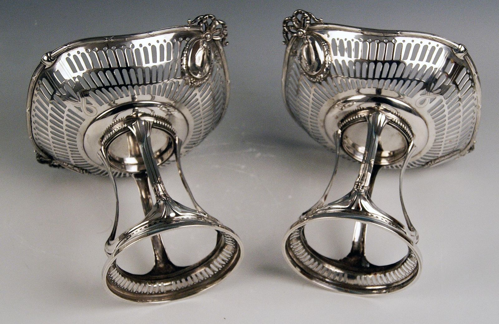 Silver Art Nouveau Pair Of Centrepieces Holders Bruckmann And Sons, Germany 1900 photo Home Decor