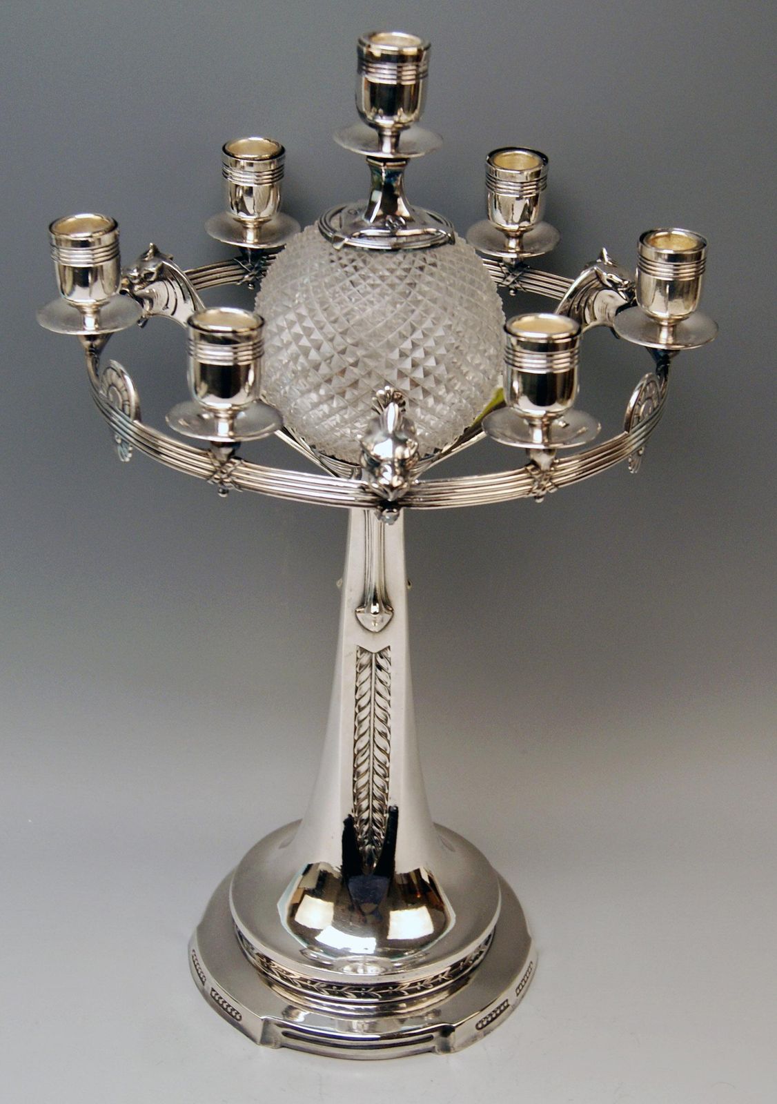 Three Part Table Set Centerpiece Pair Of Candelabras Silver Plated, Germany 1915 photo vinterior