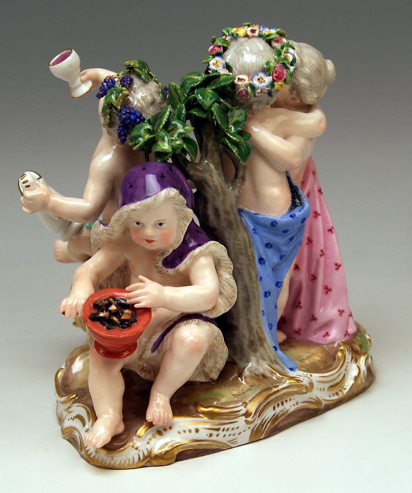 Meissen Cherubs Four Seasons Figurines Model 1068 Kaendler Made, Circa 1870 photo Home Decor