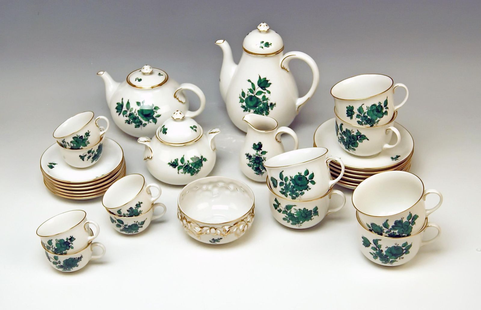 Augarten Vienna Mocha Tea Set Six Persons Maria Theresia Form Schubert photo furniture