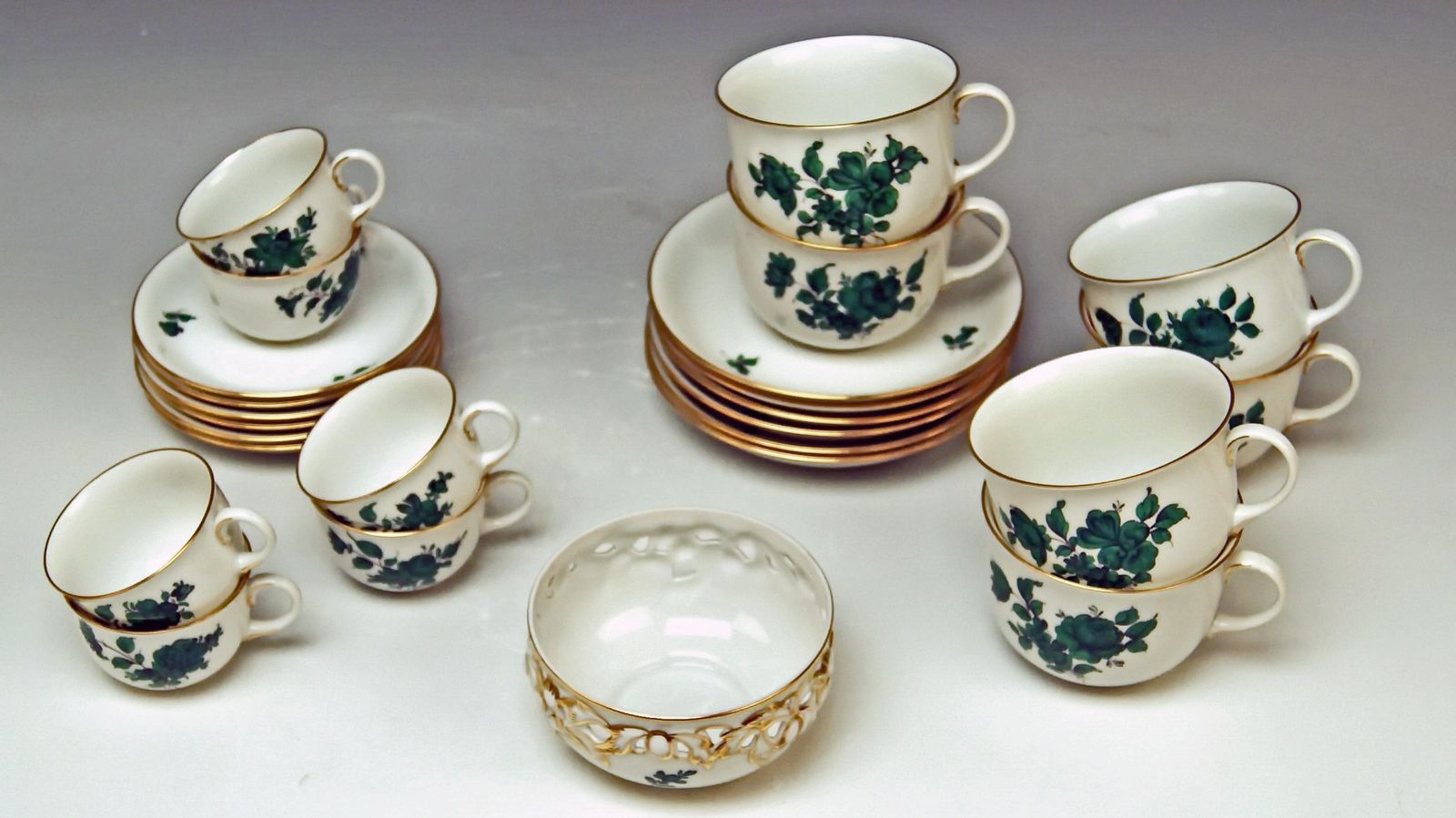 Augarten Vienna Mocha Tea Set Six Persons Maria Theresia Form Schubert photo buy