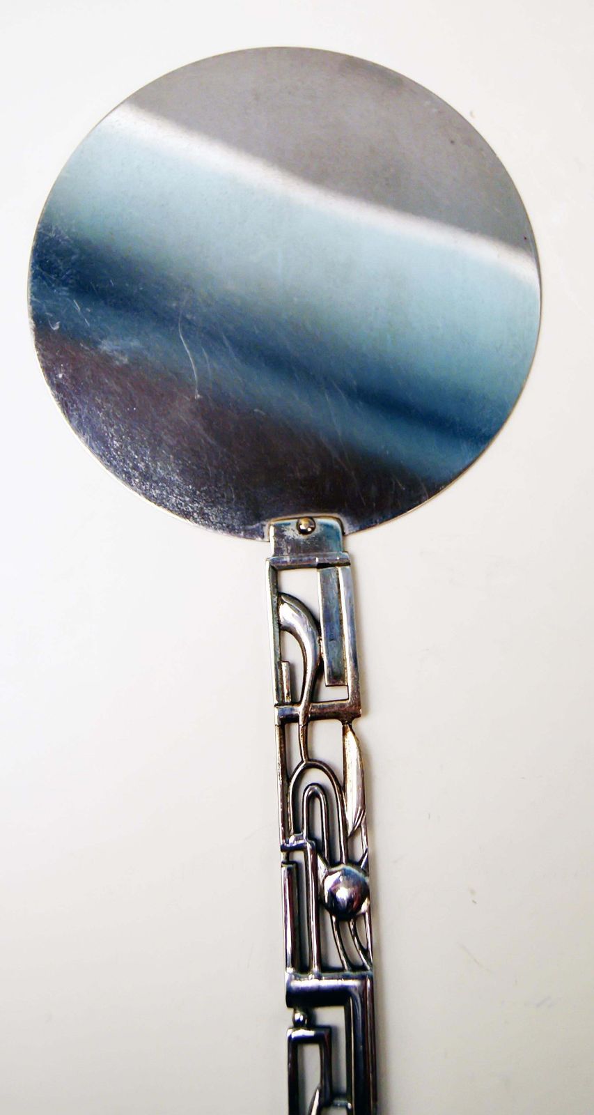 Art Deco Hagenauer Vienna Hand Mirror Brass Nickel Plated, Made Circa 1930 photo Home Decor