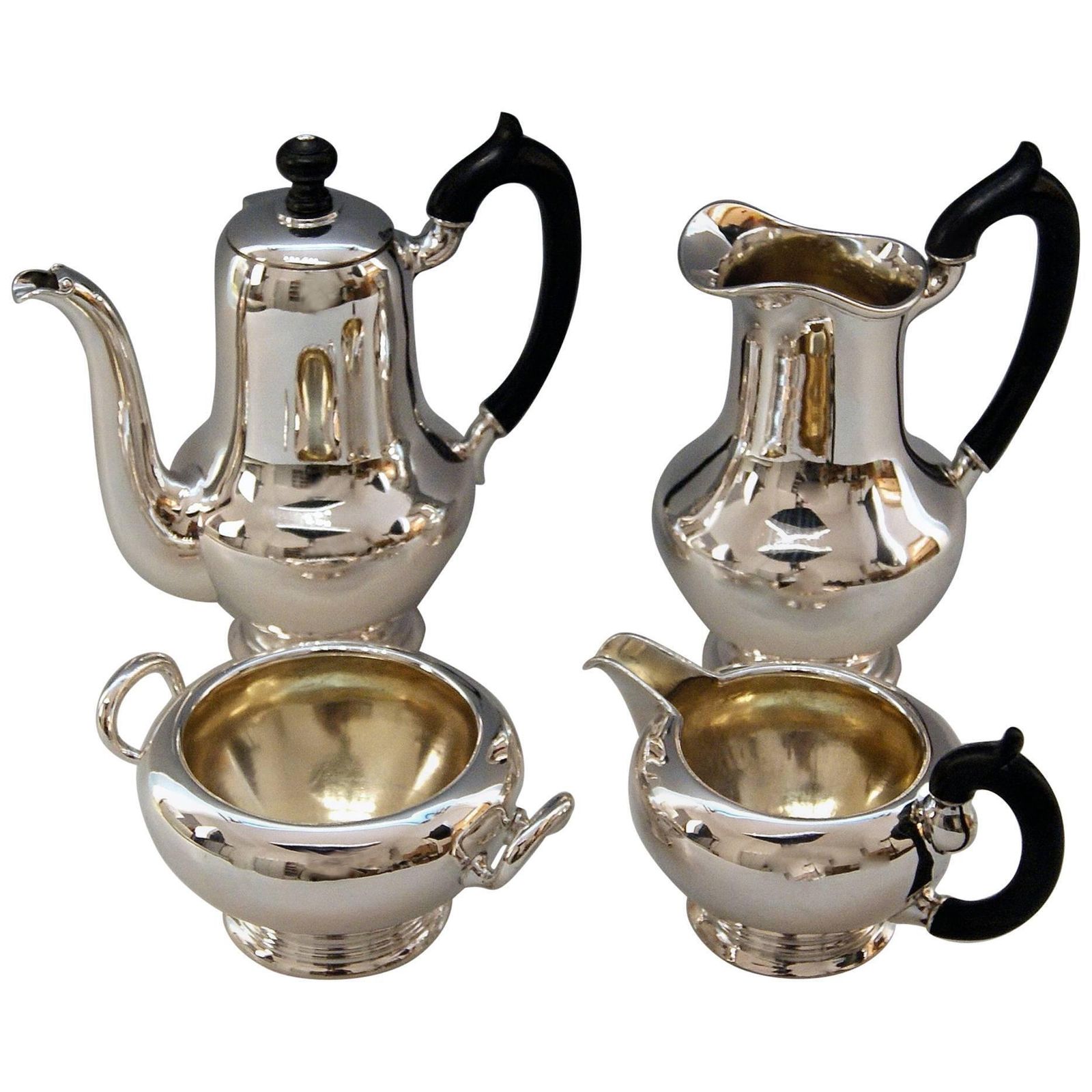 Silver Austria Vienna Coffee Pot Milk Pot Sugar Bowl Creamer Klinkosch 1922 1925
