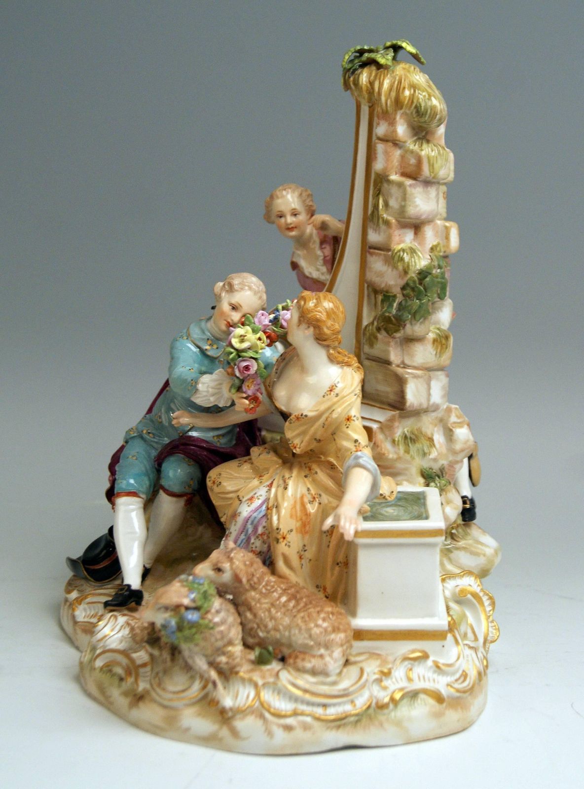 Meissen Shepherds Figurines Model 2870 Johann Joachim Kaendler, Circa 1850 photo 2931.0
