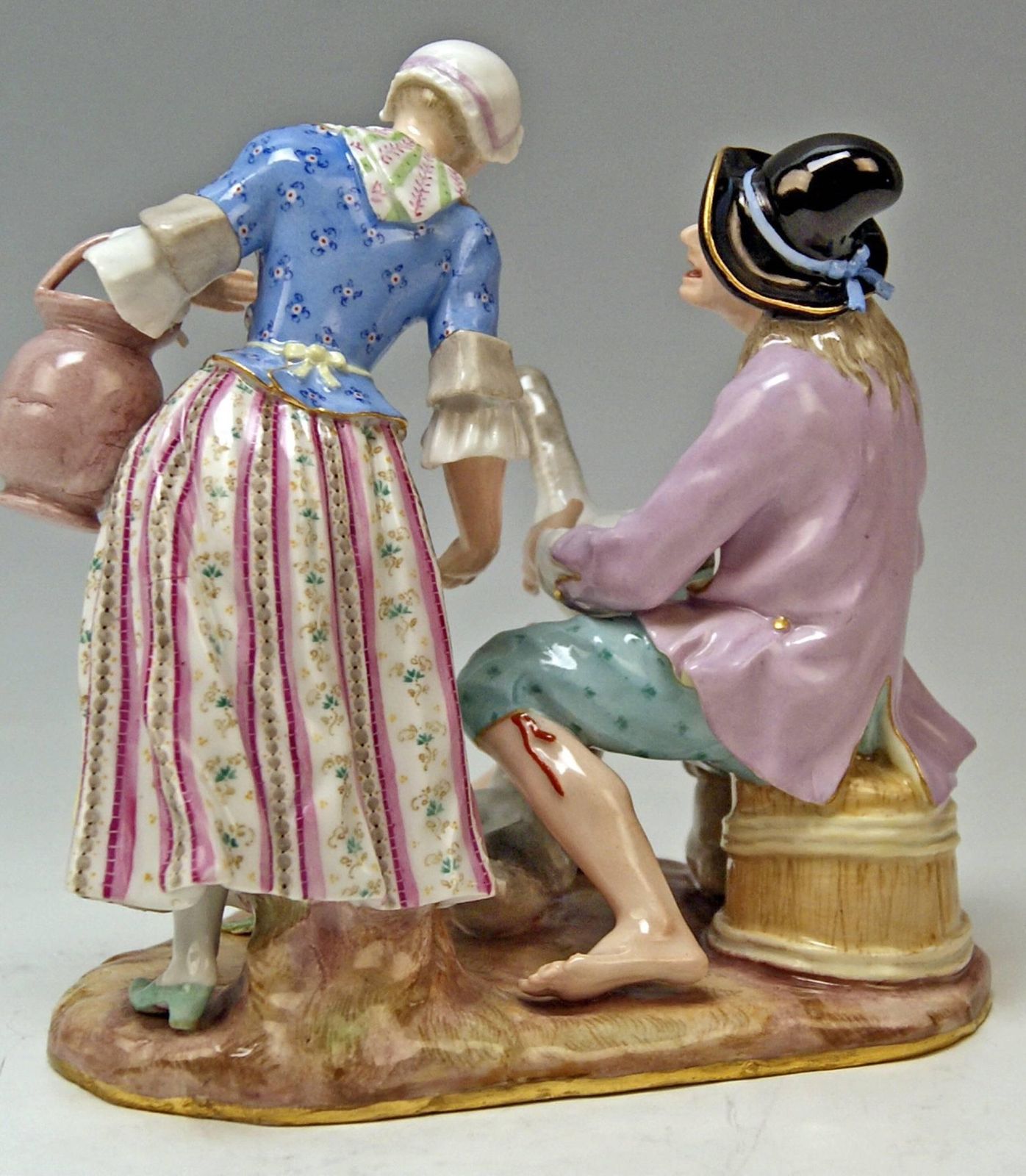 Meissen Rare Figurine Group The Deal With Geese By Circle Of J.J.Kaendler C.1870 photo Home Decor