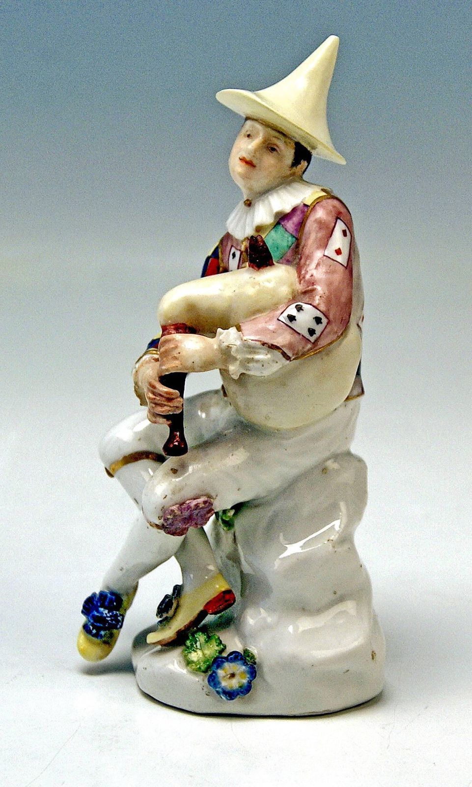 Baroque Meissen Figure, Harlequin With Bagpipes, By J.J. Kaendler, Circa 1745 photo furniture