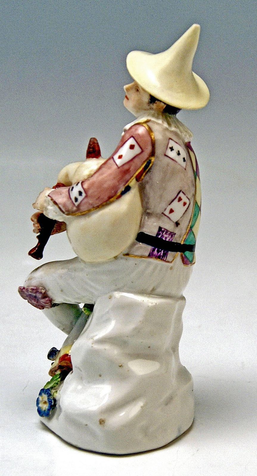 Baroque Meissen Figure, Harlequin With Bagpipes, By J.J. Kaendler, Circa 1745 photo 3401.0
