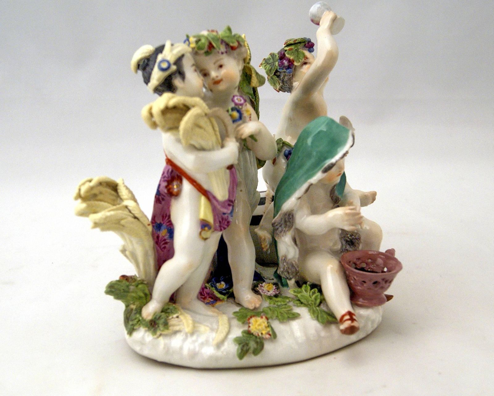 Meissen Gorgeous Figurine Group The Four Seasons Cherubs By Kaendler C. 1755 60 photo furniture