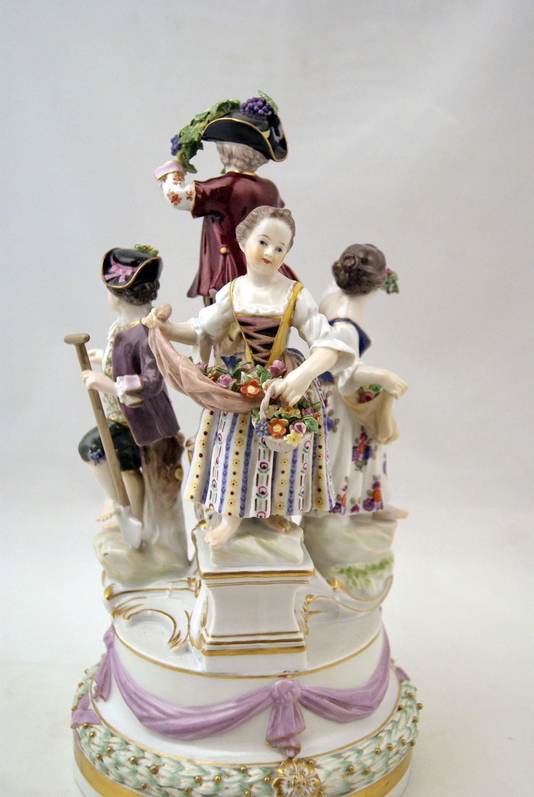 Meissen Gorgeous Figurine Group Four Gardener Children By Kaendler, Circa 1870 photo buy