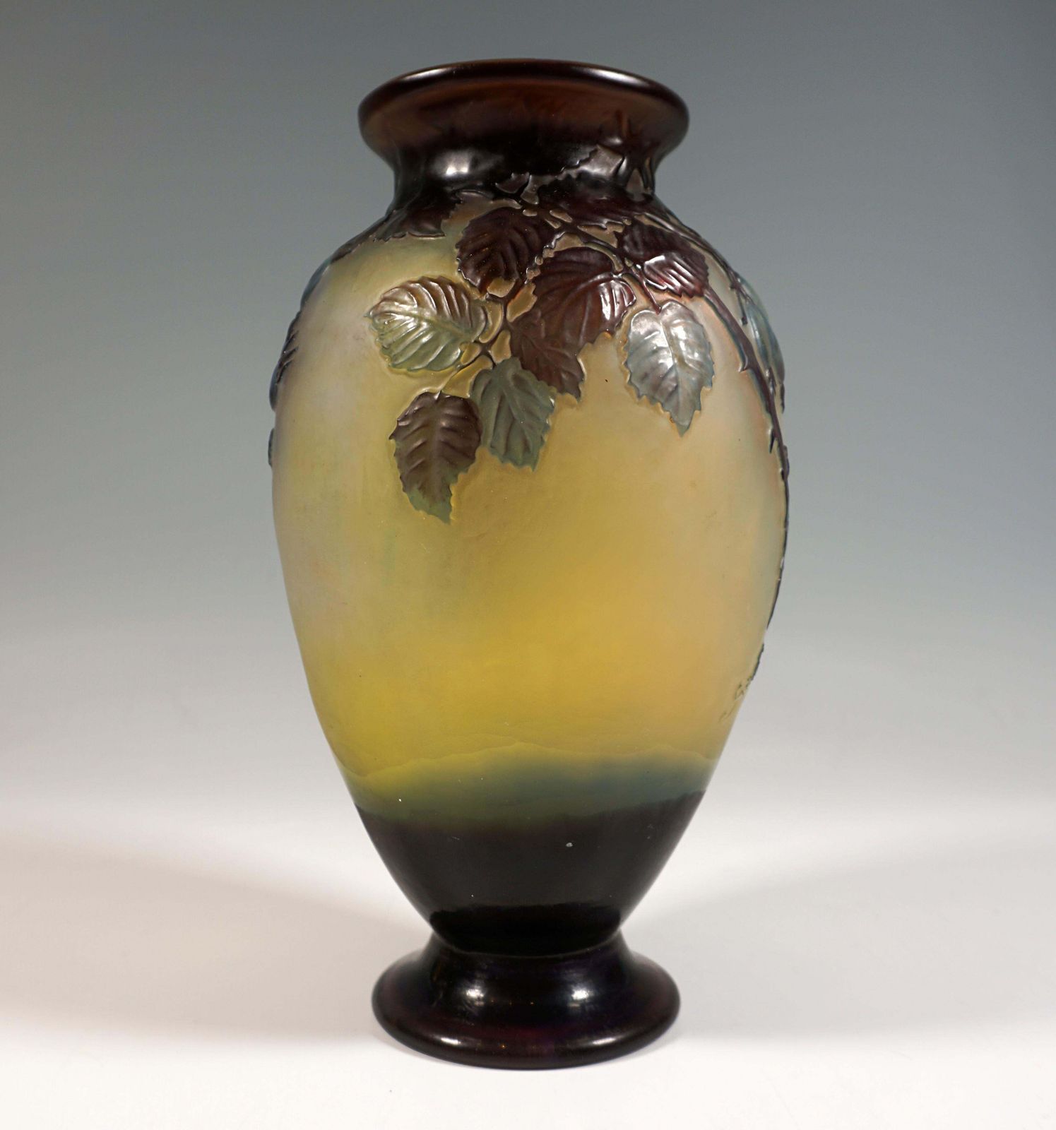 Emile Galle Soufflé Vase Gallé Nancy Art Nouveau Wild Rose France C.1925 photo Home Decor