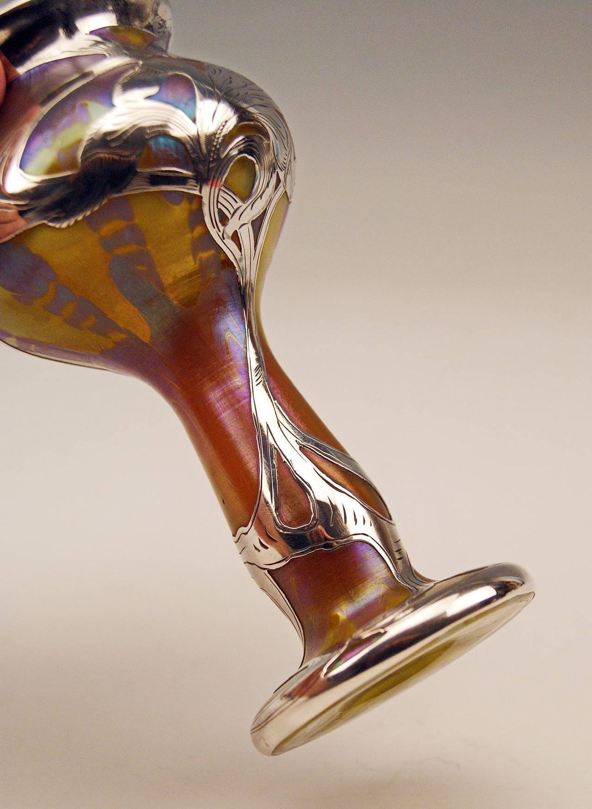 Vase Loetz Widow Art Nouveau Phaenomen Gre Silver Overlay, Circa 1900 photo buy