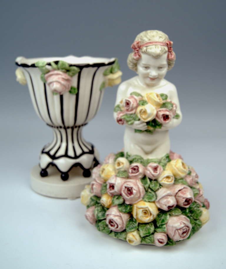 Carl Klimt Most Lovely Art Nouveau Cherub Figurine On Lid Of Bowl, Circa 1910 photo buy