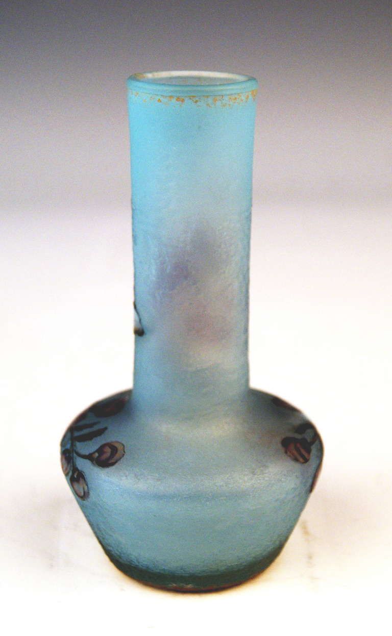 Daum Nancy Vase Flower Blossoms On Stems Art Nouveau France Lorraine C. 1900 photo Home Decor